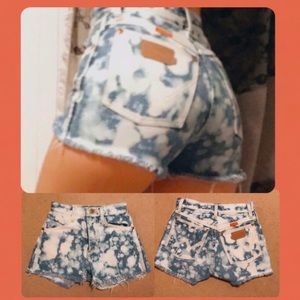 Bleached wrangler shorts